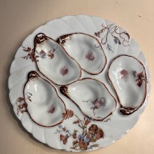Antique Haviland & Co. Limoges Oyster Plate Floral